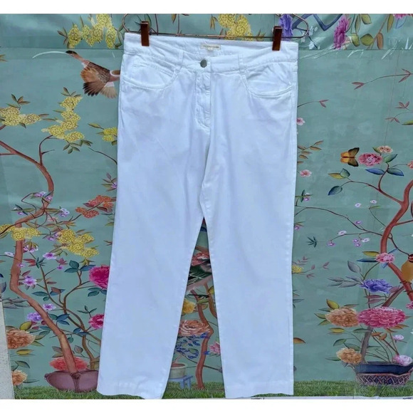 Eileen Fisher Womens Pure Cotton Denim Pants White Size 2 - Picture 1 of 7
